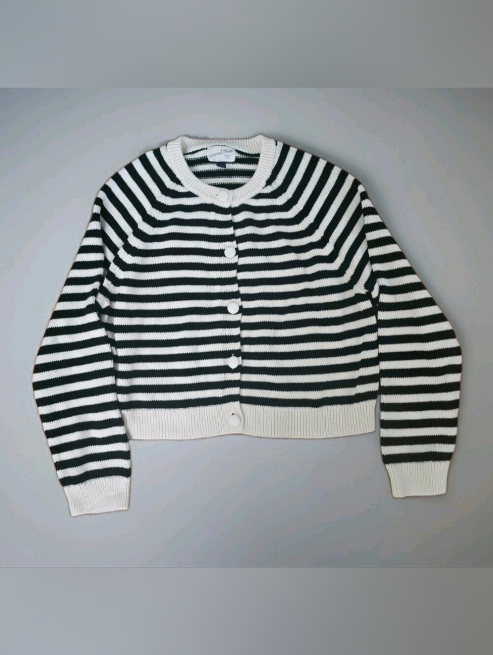 Universal Thread Women’s M Black Cream Striped Cotton Cardigan